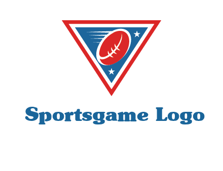 star and football in triangle sports logo
