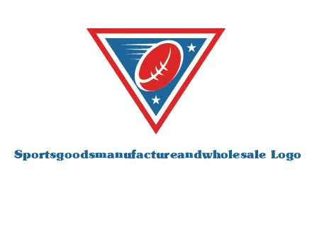 star and football in triangle sports logo