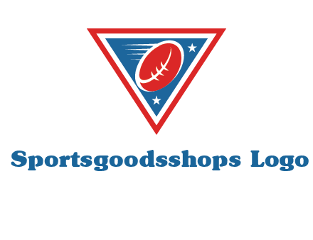 star and football in triangle sports logo