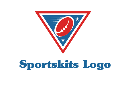 star and football in triangle sports logo