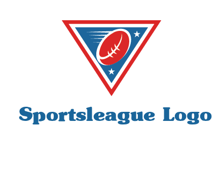 star and football in triangle sports logo