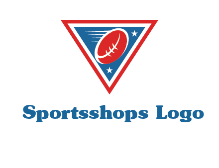 star and football in triangle sports logo