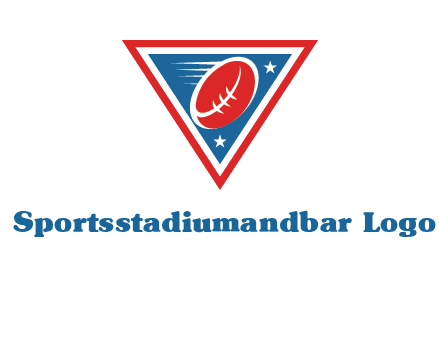star and football in triangle sports logo