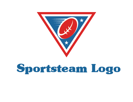 star and football in triangle sports logo