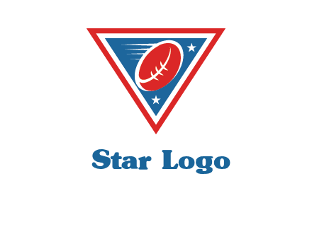 star and football in triangle sports logo
