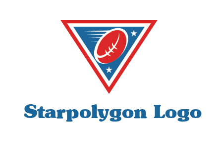 star and football in triangle sports logo