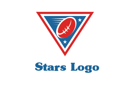 star and football in triangle sports logo