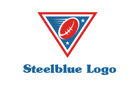 star and football in triangle sports logo