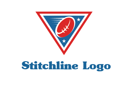 star and football in triangle sports logo