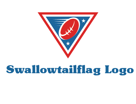star and football in triangle sports logo