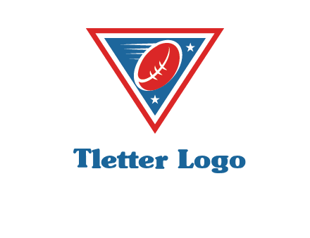star and football in triangle sports logo