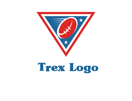 star and football in triangle sports logo
