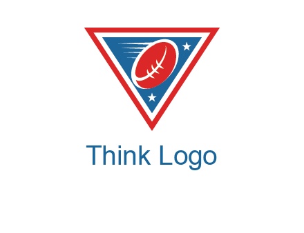 star and football in triangle sports logo