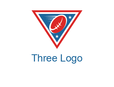 star and football in triangle sports logo