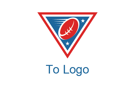 star and football in triangle sports logo