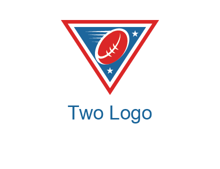 star and football in triangle sports logo