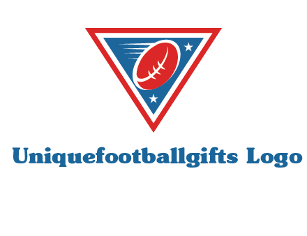 star and football in triangle sports logo