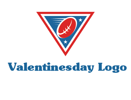 star and football in triangle sports logo