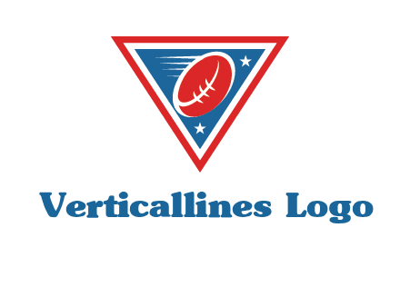 star and football in triangle sports logo