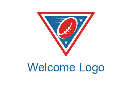 star and football in triangle sports logo