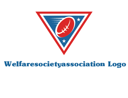star and football in triangle sports logo