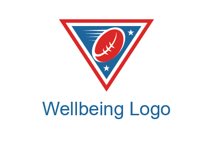 star and football in triangle sports logo