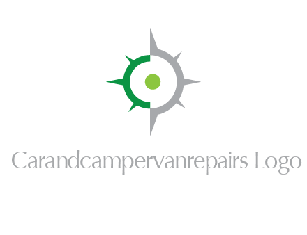 dot in compass star travel logo