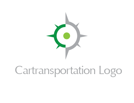 dot in compass star travel logo