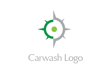 dot in compass star travel logo
