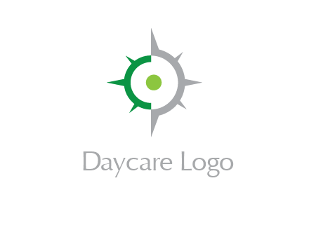 dot in compass star travel logo
