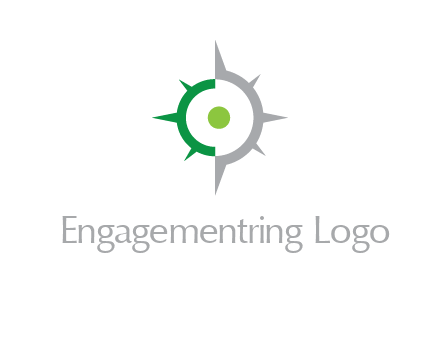 dot in compass star travel logo