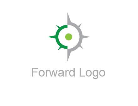 dot in compass star travel logo