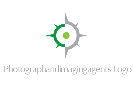dot in compass star travel logo