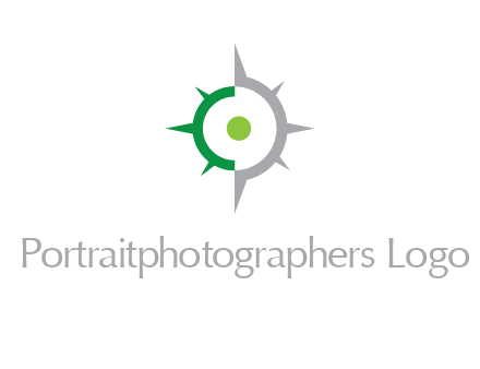 dot in compass star travel logo