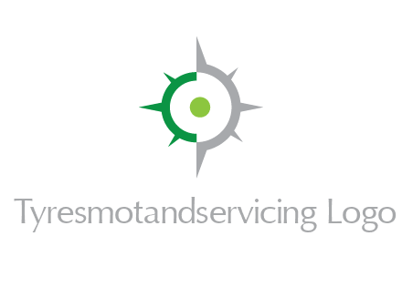 dot in compass star travel logo