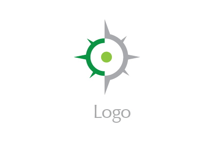 dot in compass star travel logo