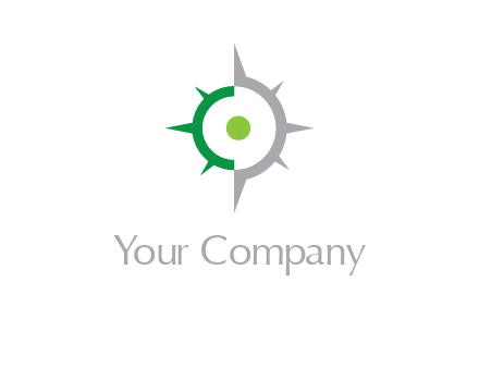 dot in compass star travel logo