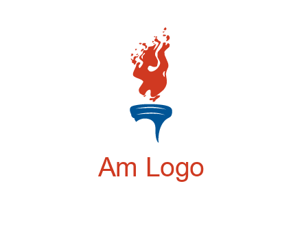 flaming torch sports logo