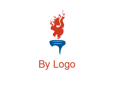 flaming torch sports logo