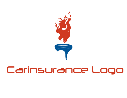 flaming torch sports logo