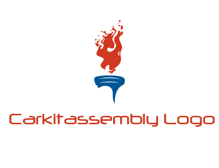 flaming torch sports logo