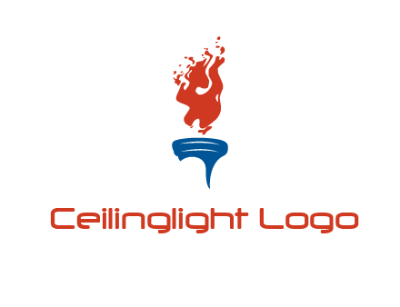 flaming torch sports logo