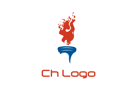 flaming torch sports logo