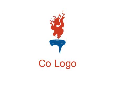 flaming torch sports logo