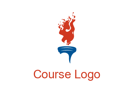 flaming torch sports logo