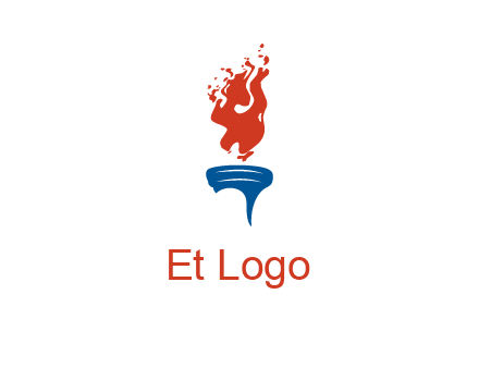 flaming torch sports logo