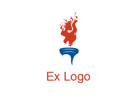 flaming torch sports logo
