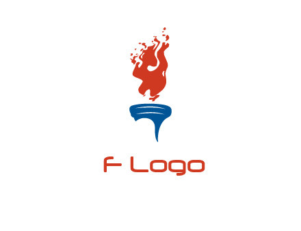 flaming torch sports logo