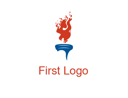 flaming torch sports logo