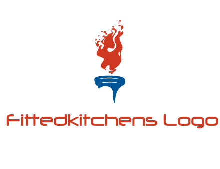 flaming torch sports logo